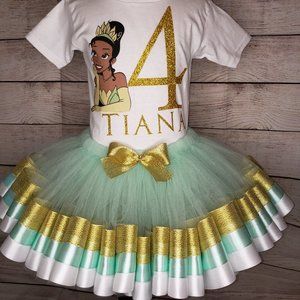 Princess and The Frog Birthday Tutu Set